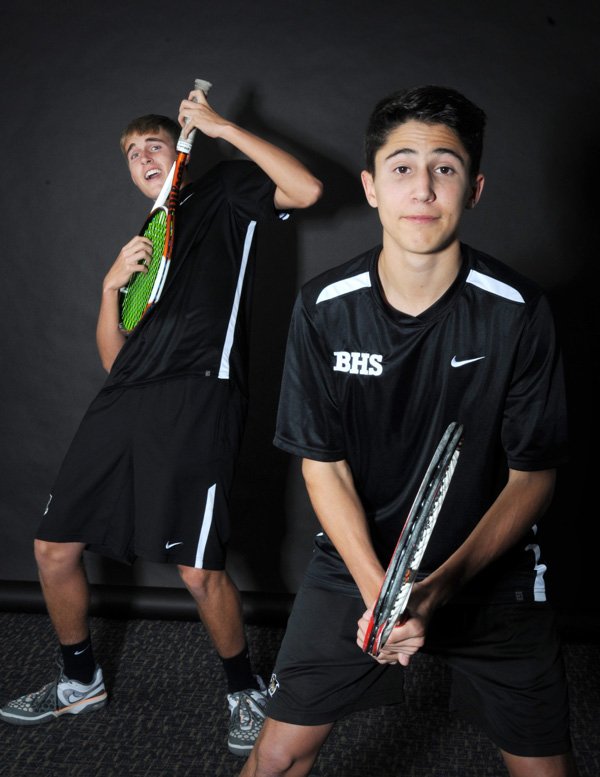 Jordan Sheppard, right, and Michael Morse of Bentonville are the NWA Media doubles players of the year. 