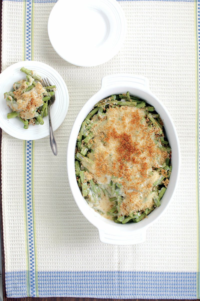 This healthy version of a green bean casserole has about 160 fewer calories than the traditional recipe.