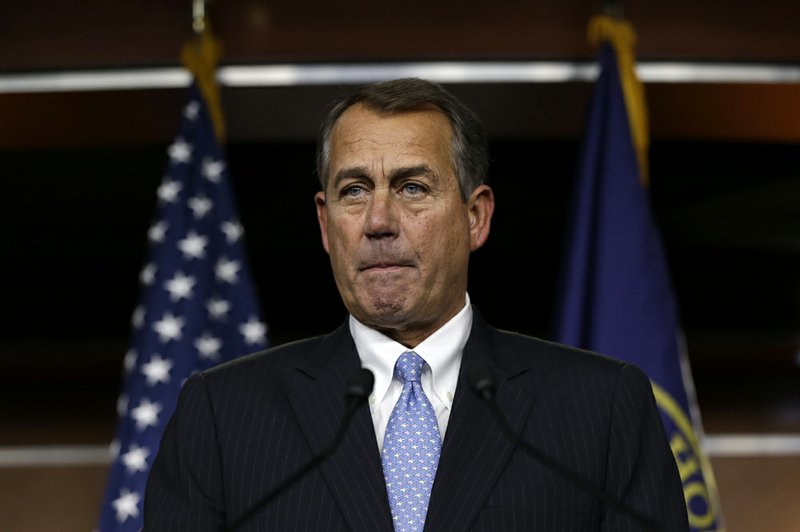 House Speaker John Boehner, R-Ohio, pauses during a news conference on the "fiscal cliff" on Capitol Hill in Washington on Thursday, Dec. 20, 2012. 