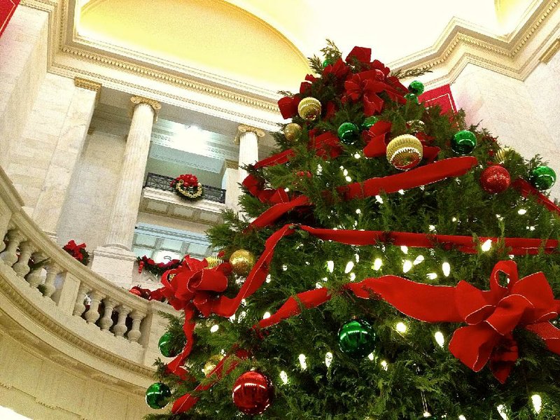 
The annual Christmas tree brightens up the Capitol rotunda. The Capitol grounds during the holidays is a good place for a brisk walk.