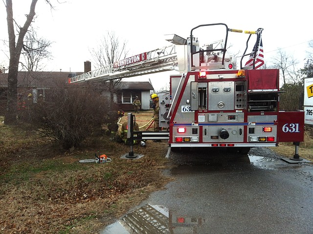 The scene of a house fire Monday.