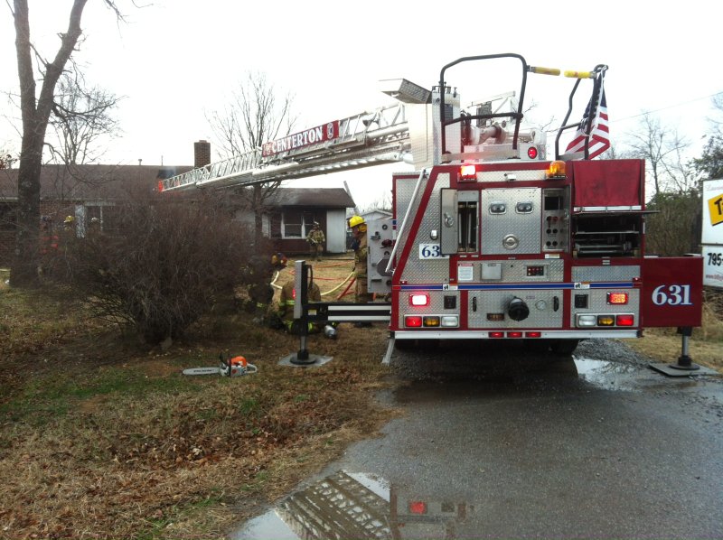 The scene of a house fire Monday.