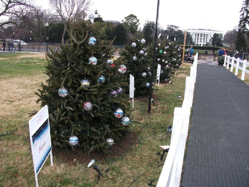  tree from Arkansas is one of 56 Christmas trees from each state and territory that surround the national Chirstmas tree at the White House in Washington. Arkansas’ tree, which was sponsored by students from Rockefeller Elementary, includes ornaments made by Sharon Boyd-Struthers. The focus of the tree is the social and economic strides made in the state by Gov. Wintrhop Rockefeller, a Republican who was the state’s chief executive from 1967-1971. 
