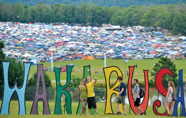 Thousands gathered in 2012 for the annual Wakarusa festival, which takes place on Mulberry Mountain north of Ozark on Arkansas 23. The festival site is also home to Yonder Mountain String Band’s Harvest Music Festival and a newly announced event, a country music festival scheduled for June 6-8. 