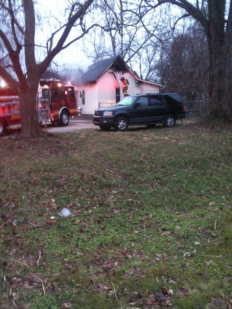 The scene of a fire Friday morning in Bentonville.