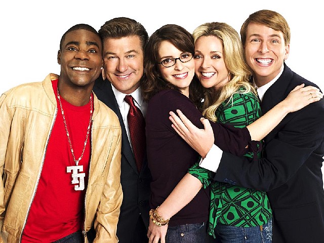 The cast of 30 Rock includes (from left) Tracy Morgan, Alec Baldwin, Tina Fey, Jane Krakowski and Jack McBrayer. The show’s last episode is scheduled Jan. 31. 