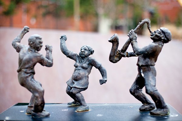  a statue by Bryan massey, titled “the jazz player,” is similar to one that was taken in November. 