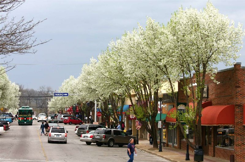 A downtown street in Branson is seen during early spring in this photo provided by the Downtown Branson Merchants Association. 