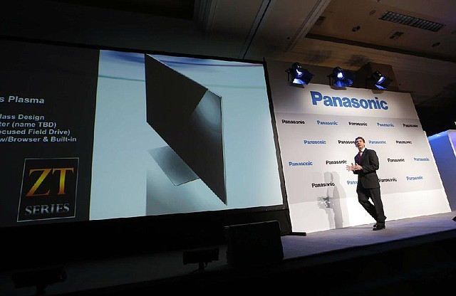 Panasonic’s Vic Carlson introduces the new Ultra-HD television during a news conference Monday at the International Consumer Electronics Show in Las Vegas. 