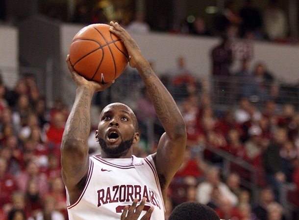 Arkansas Democrat-Gazette/STEPHEN B. THORNTON -- Arkansas' Marshawn Powell drives to the basket in the second half against Alabama A&M's on Dec. 22, 2012 at Verizon Arena in North Little Rock. 