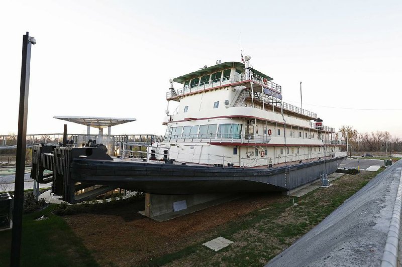 The U.S. Army Corps of Engineers towboat and inspection vessel, Motor Vessel Mississippi IV, sits in a permanent dry dock as part of the Lower Mississippi River Museum in Vicksburg, Miss. Visitors have the opportunity to tour aboard the vessel and see how crews worked and lived on the towboats used by the Corps of Engineers. 