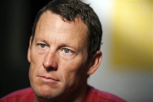 In this Feb. 15, 2011 file photo, Lance Armstrong pauses during an interview in Austin, Texas. 