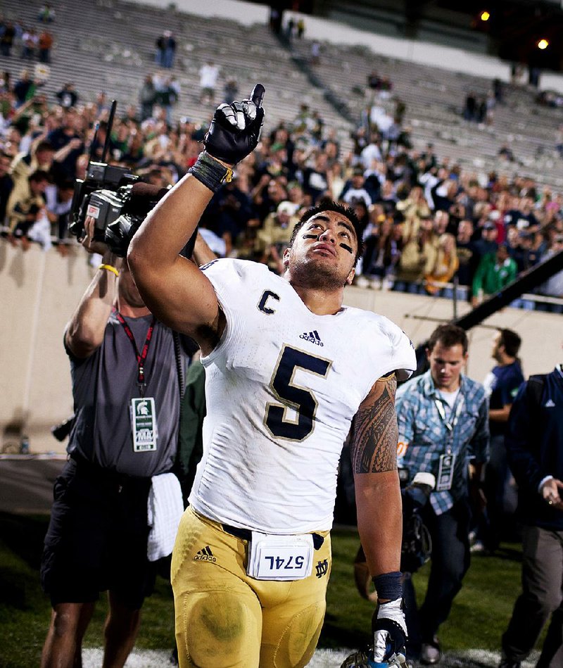 Notre Dame linebacker Manti Te’o claims he was duped into an online relationship with a woman whose “death” from leukemia was faked by perpetrators of an elaborate hoax. 