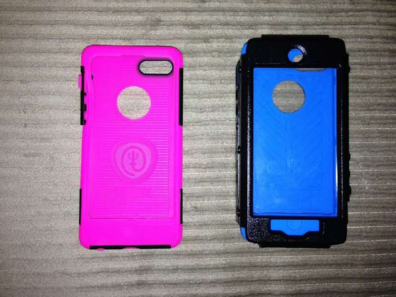The Aegis series (left) and Kraken AMS series cases protect the iPhone 5 and other smart phones and tablets with both a silicone case and a hard shell. 