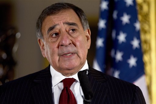 This Jan. 19, 2013 file photo shows Defense Secretary Leon Panetta speaking during a news conference in London. Panetta has removed US military ban on women in combat, opening thousands of front line positions. 