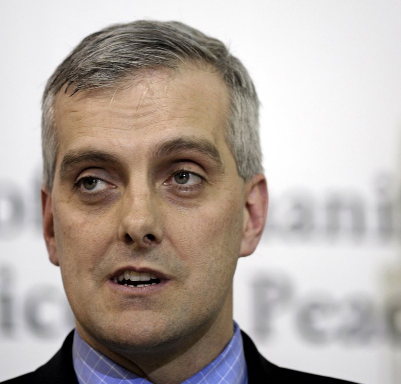 This March 6, 2011 file photo shows then-Deputy National Security Adviser Denis McDonough speaking in Sterling, Va. The White House says President Barack Obama has picked the now-top national security aide Denis McDonough as his next chief of staff.