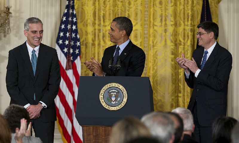President Barack Obama’s chief of staff, Denis McDonough (left), said Sunday morning that the administration had privately drafted an immigration bill so that it can “be ready” if lawmakers ultimately fail to agree on their own version of an overhaul of existing laws. He is shown in this file photo with President Barack Obama (center) and former White House Chief of Staff Jack Lew (right).