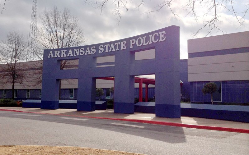 Arkansas State Police headquarters is seen Monday shortly after a meeting in which a probationary trooper was fired for an unspecified conduct violation.