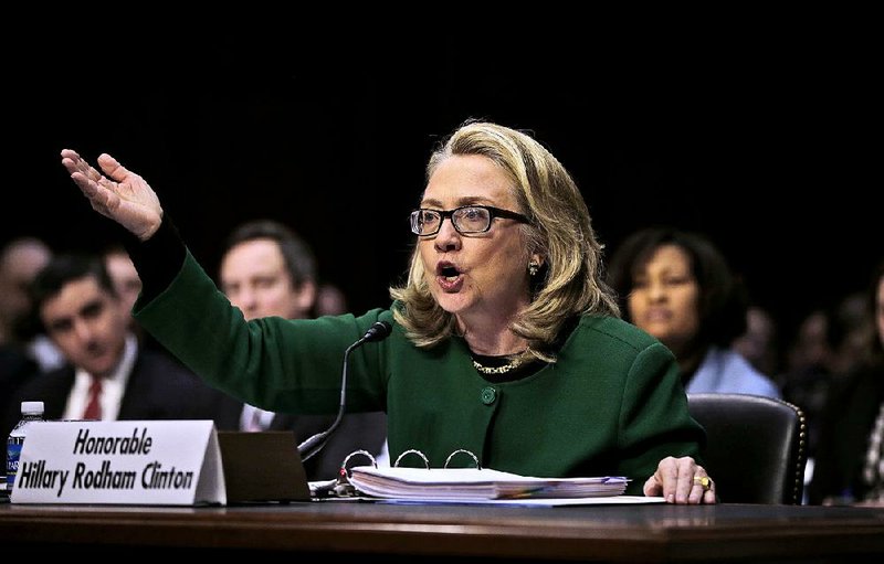 Hillary Clinton testifies on Capitol Hill in January of 2013, before the Senate Foreign Relations Committee hearing about the deadly attack on the U.S. diplomatic mission in Benghazi, Libya.