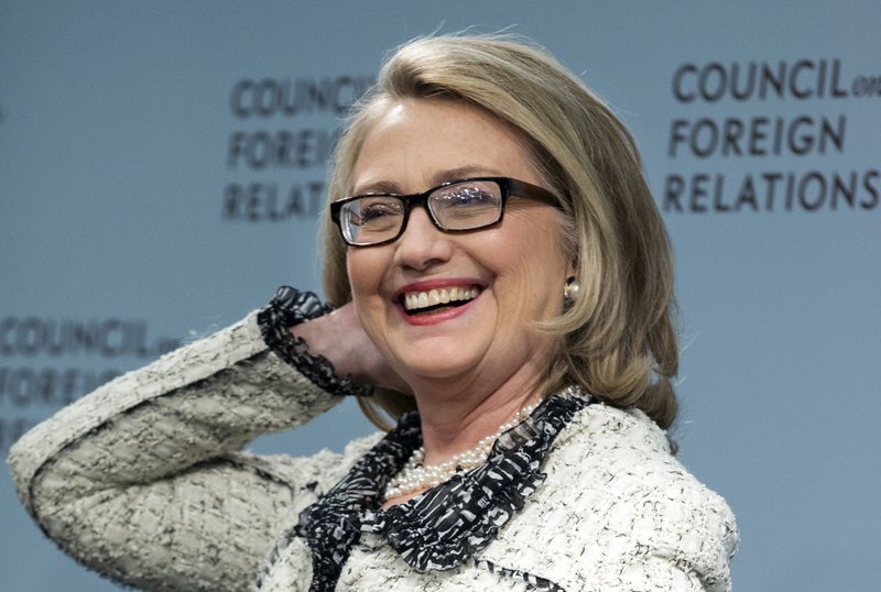 Secretary of State Hillary Rodham Clinton smiles before speaking on American leadership at the Council on Foreign Relations in Washington, Thursday, Jan. 31, 2013.