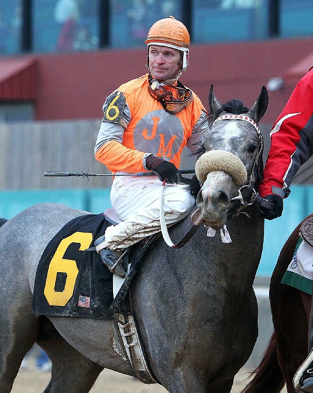 Win Willy, shown with jockey Cliff Berry after winning the 2011 Fifth Season Stakes, can push his career earnings past $1 million with a victory in today’s Essex Handicap. 