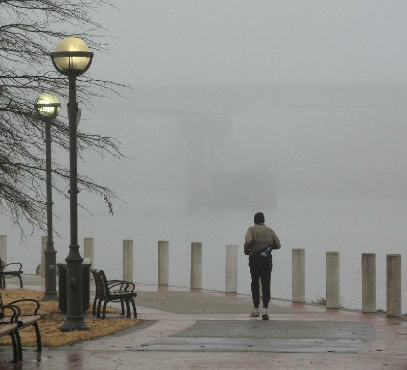 Arkansas winters don’t often subject joggers to ice or snow, but streets become equally slick under fog and freezing fog. 