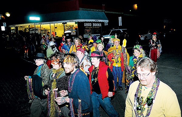 Mardi Gras, which translates to Fat Tuesday, traditionally commemorates the beginning of the Lenten season with a night of gluttony and costumes. Events such as last year’s Mardi Gras festivities in Fayetteville, pictured, will take place in the coming days. 