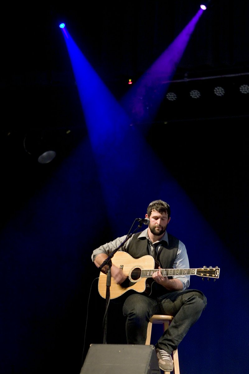 Joe Burton of The Fable & The Fury plays with the band at the Benson Auditorium at Harding University. The band from Searcy played an acoustic set to open for American Idol winner Phillip Phillips at a show at Harding.