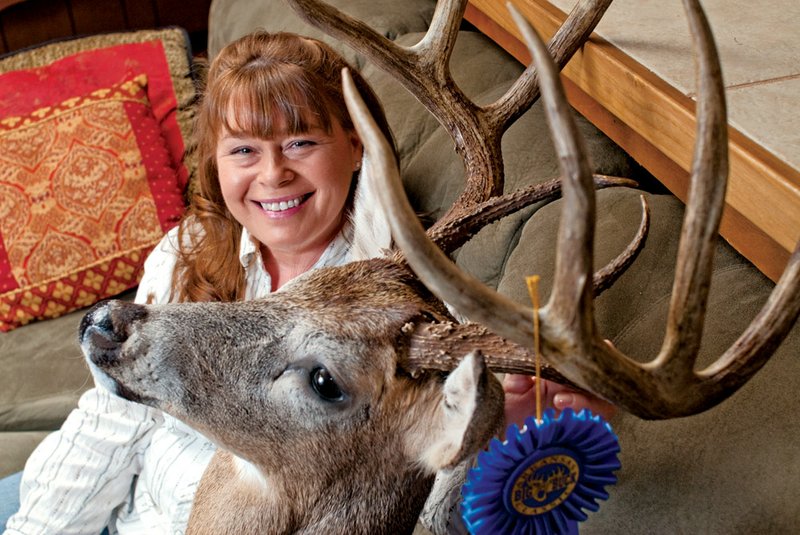 Kimberly Holbrook of Pottsville had the highest scoring white-tailed buck in the Ladies Typical division at the Arkansas Big Buck Classic this year with this deer that scored 152 3/8 Boone & Crockett points.