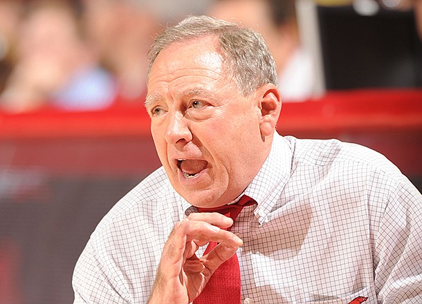 Tom Collen coached Arkansas to a triple overtime win at Alabama on Sunday. 