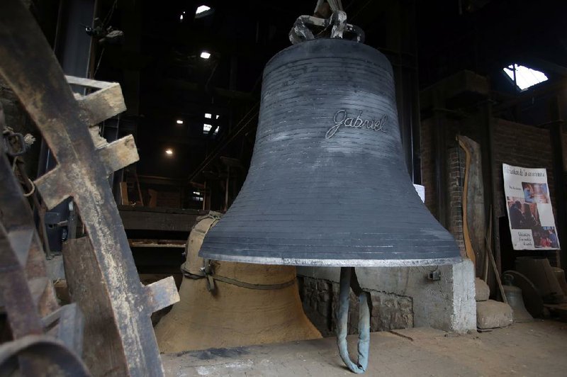 Nine new bells will be installed in Notre Dame Cathedral in Paris as part of the historic church’s 850th anniversary. The bell “Gabriel” was cast in the Normandy foundry at Villedieu-les-Poeles. 