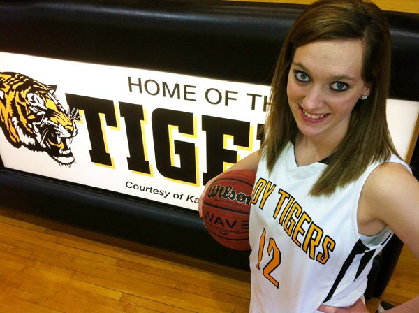 Whitnee Fitts, Prairie Grove senior, has given the team a solid outside scoring threat this season. Fitts is averaging 10.3 points per game for the No. 1 Lady Tigers heading into this week’s 4A-North Regional Tournament in Maumelle. 