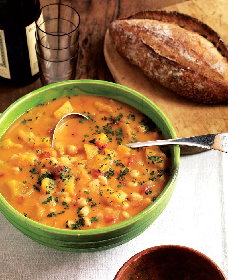 7-DAY MENU PLANNER for release Feb. 17, 2013; Winter Squash and Chickpea Soup; PHOTO CREDIT: Alan Richardson (from "The Mediterranean Slow Cooker," Michele Scicolone; Houghton Mifflin Harcourt, 2013)