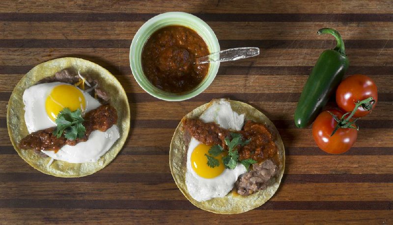  Huevos rancheros tacos.