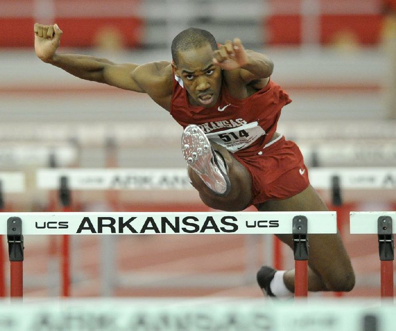 Arkansas hurdler Caleb Cross is one of several Razorbacks listed among the top three in the SEC in 14 events. “To win in this league you need the big hitters, you need the guys that can go out and perform on the national level,” Coach Chris Bucknam said. “No question we have some real good athletes on our team, and we look forward to seeing them perform on the big stage.” 