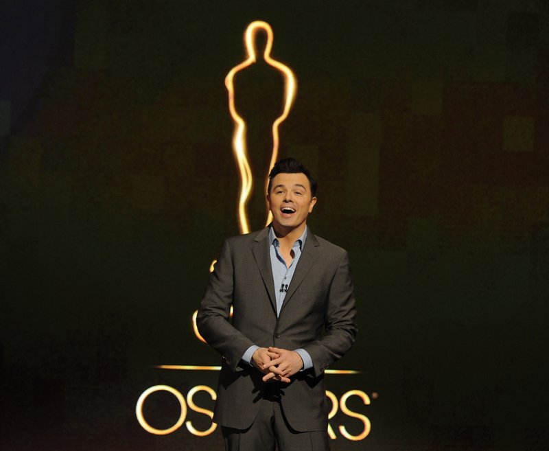 FILE - In this Jan. 13, 2013 file photo, 2013 Oscar host Seth MacFarlane presents the Academy nominations for the 85th Academy Awards in Beverly Hills, Calif. MacFarlane may bring a cheekiness to Sunday's show that prods younger viewers to check out the Oscars just to see what he might pull. The 85th Academy Awards will be held in Los Angeles on Feb. 24, 2013