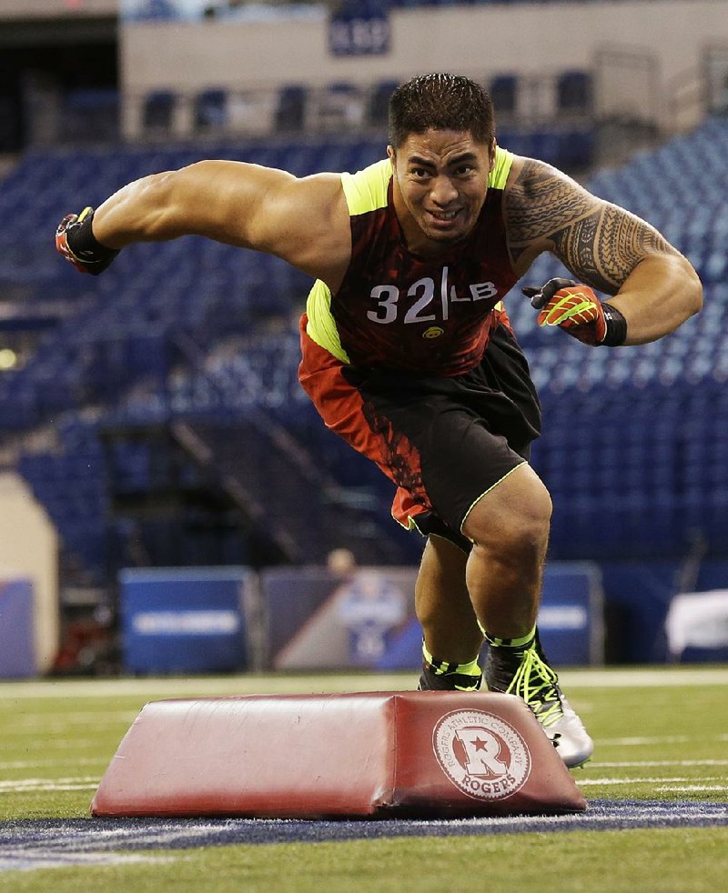 Notre Dame linebacker Manti Te’o ran the 40-yard dash in 4.82 seconds, which placed him 20th out of 26 linebackers at the NFL combine. 
