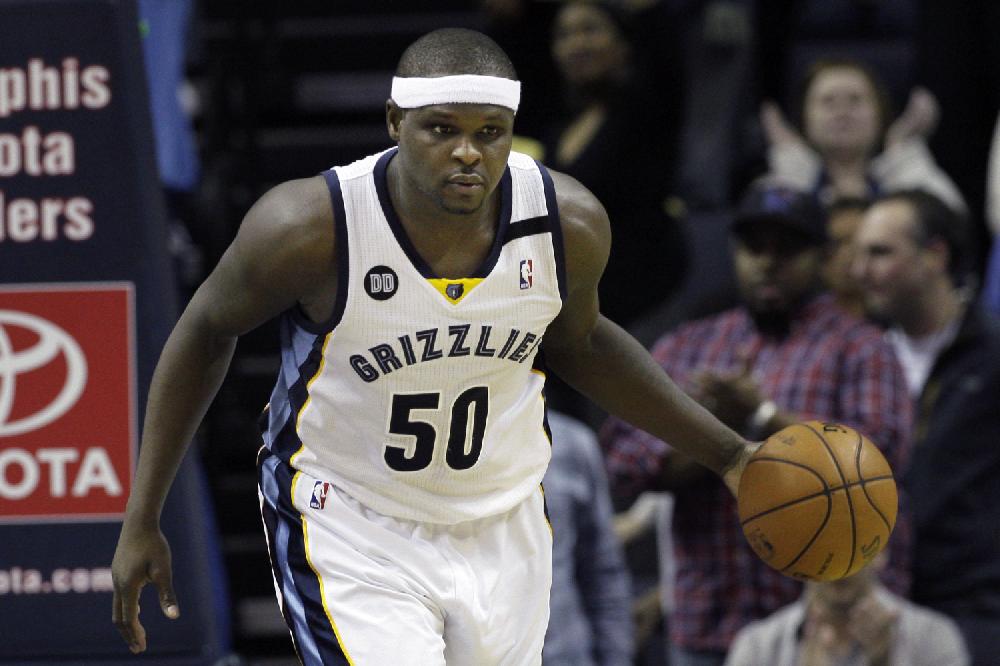 Memphis Grizzlies forward Zach Randolph plays during the second half of an NBA basketball game against the Golden State Warriors in Memphis, Tenn., Friday, Feb. 8, 2013. The Grizzlies defeated the Warriors 99-93. (AP Photo/Danny Johnston)