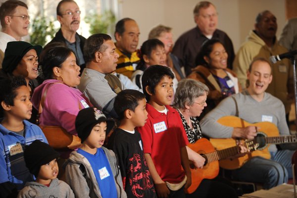 Believers in the Baha’i faith perform as a choir during Interfaith Harmony Day in 2010 at St. Paul’s Episcopal Church in Fayetteville. Baha’i followers believe the whole earth is one family and reach out to all in the community. Believers will begin its annual 19-day fast today, a practice which also is an opportunity to share their faith with others. 