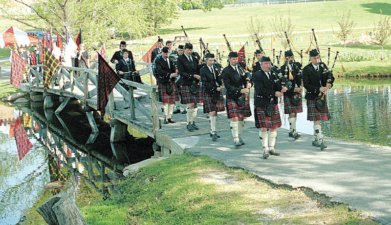 Members of the Lyon College Pipe Band are seen in parade formation. The band will be part of the festivities March 16 as the St. Patrick’s Day Parade is held in Little Rock and North Little Rock. The parade will begin at 1 p.m.