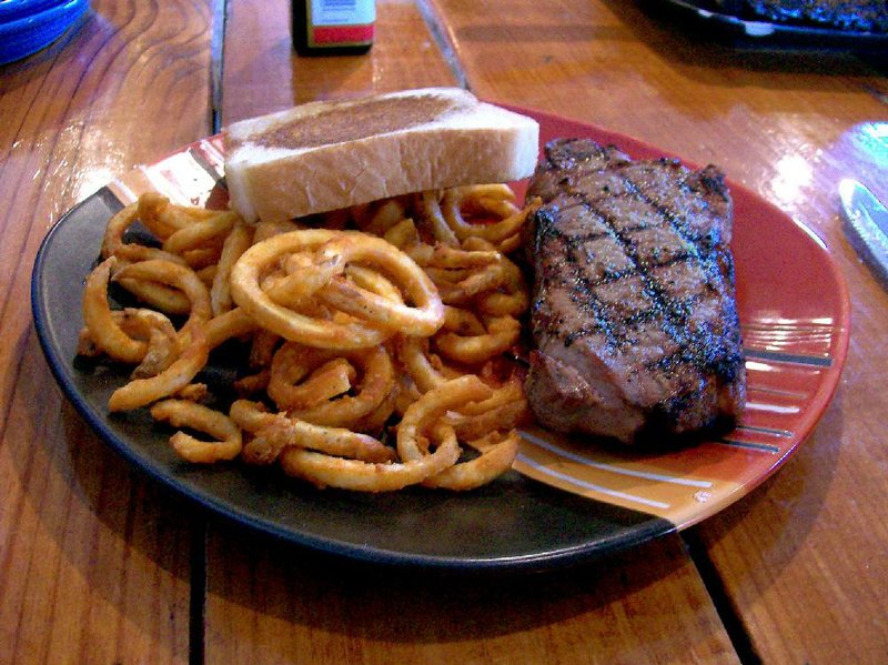 The 12-ounce New York Strip Steak at Sawbucks Grill in Cabot