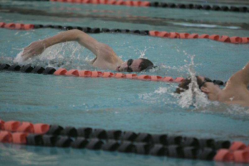 David Jacobson, a Russellville High School swim team member, practices last year at Hendrix College’s pool in Conway. The swim team used the Hendrix pool after Arkansas Tech’s pool closed. Russellville city officials have proposed building an aquatic center. The Russellville swim team now goes to University of the Ozarks in Clarksville to practice, and the dive team uses the Hendrix facility.