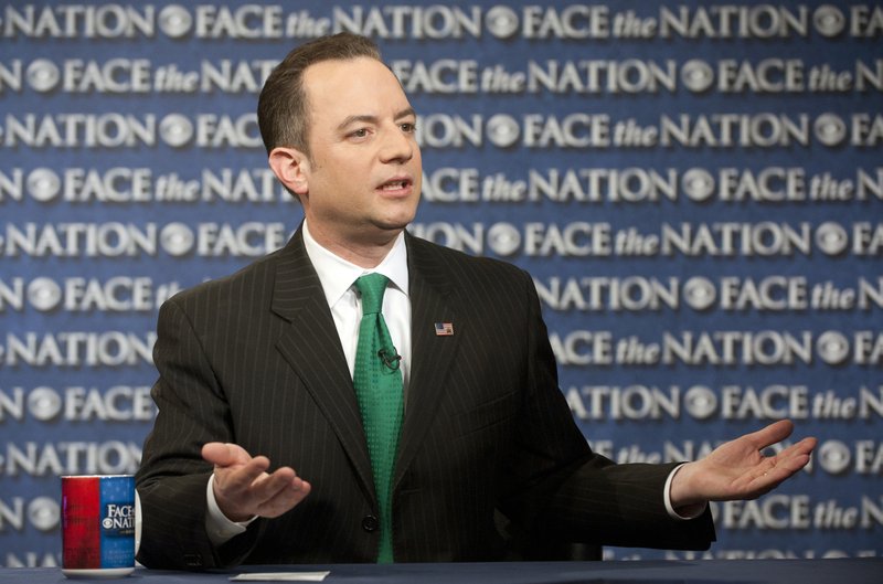 In this Sunday, March 17, 2013, photo provided by CBS News, Republican National Committee Chairman Reince Priebus speaks on CBS's "Face the Nation" in Washington.