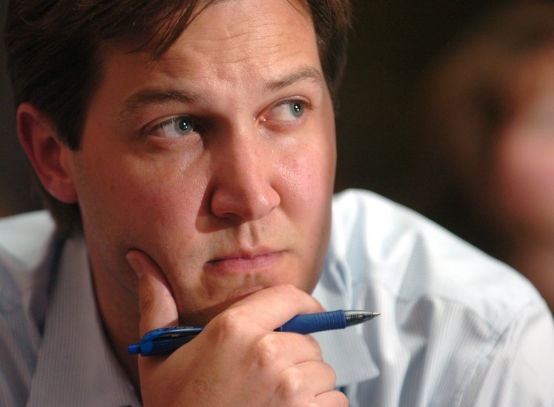 In this 2006 file photo, Brandon Barber, owner of The Barber Group, the investment group responsible for the proposed Divinity development, listens to discussion during a special meeting of the Fayetteville Planning Commission devoted to the project at the City Administration Building.