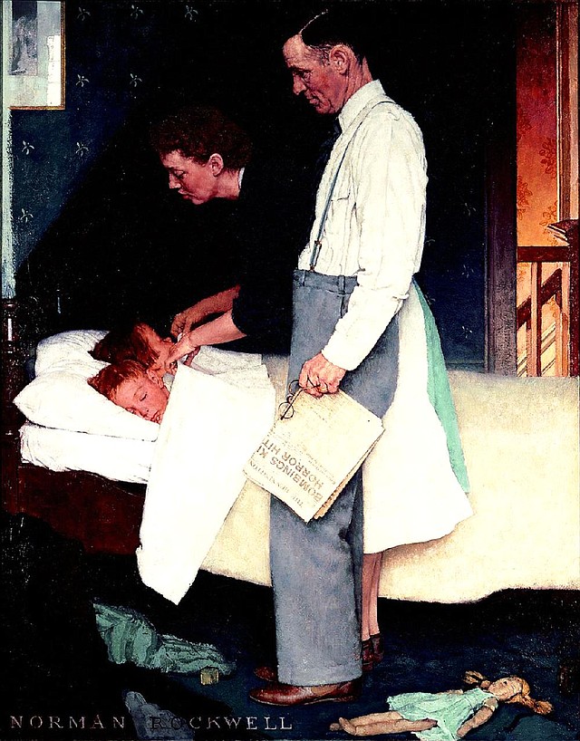 Freedom From Fear was an illustration for the March 13, 1943, issue of The Saturday Evening Post. 