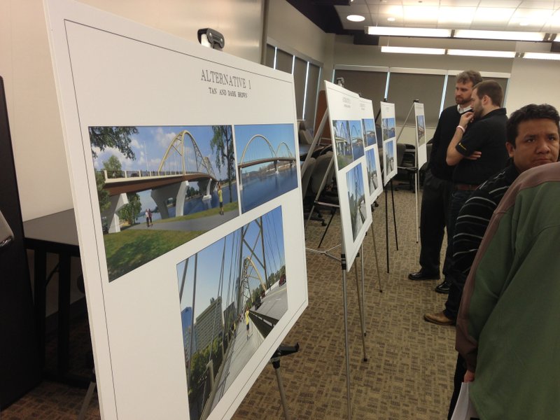 Residents and officials viewed the color concepts for the proposed new Broadway Bridge in an open forum on Thursday afternoon.