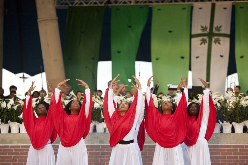 Members of My Soul’s Dance Ministry from Wesley Chapel United Methodist Church perform during the 2012 Community Easter Sunrise Service in downtown Little Rock. This year’s service begins at 7 a.m. 