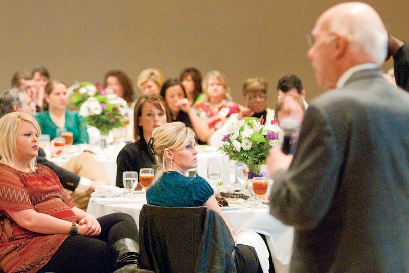 Dr. Joe Bates, deputy director of the Arkansas Department of Health, speaks during the Conway Regional Women’s Council’s inaugural State of Health luncheon on March 28 at the University of Central Arkansas in Conway.