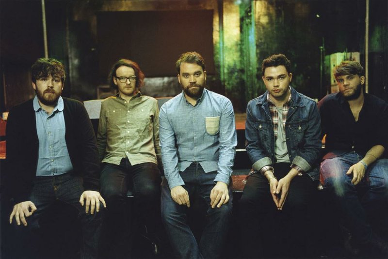Frightened Rabbit — (from left) Billy Kennedy, Andy Monaghan, Scott Hutchison, Gordon Skene and Grant Hutchison — performs Friday night at the Revolution Room. 