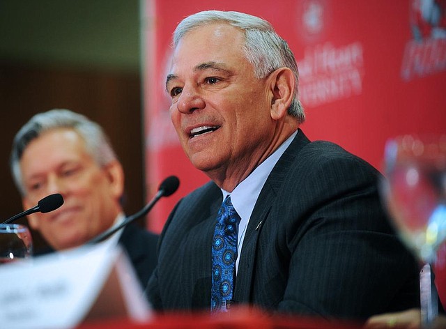 FILE - In this Feb. 13, 2013 file photo, Bobby Valentine speaks during news conference at Sacred Heart University in Fairfield, Conn. Former Mets manager Valentine will be a pregame and postgame analyst for 12-15 of New York's telecasts on cable channel SNY this season. The network said Thursday, March 28, 2013,  that Valentine will work Monday's opener against San Diego with Bob Ojeda and Chris Carlin.  (AP Photo/The Connecticut Post, Brian A. Pounds) MANDATORY CREDIT